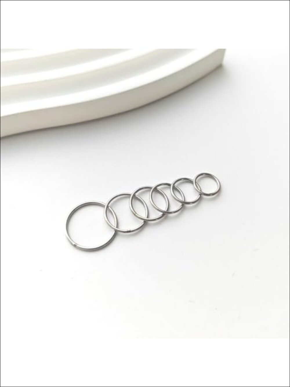 316L Surgical Steel Clicker Nose Ring Hoops 6mm-12mm 18G Body Piercing Jewelry - Picture 5 of 5